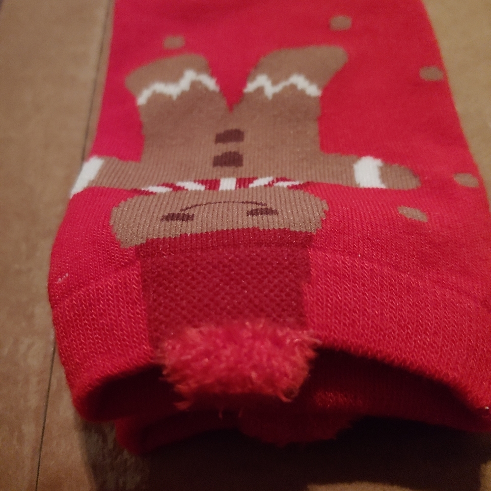 Red Gingerbread Socks - Picture 3 of 6